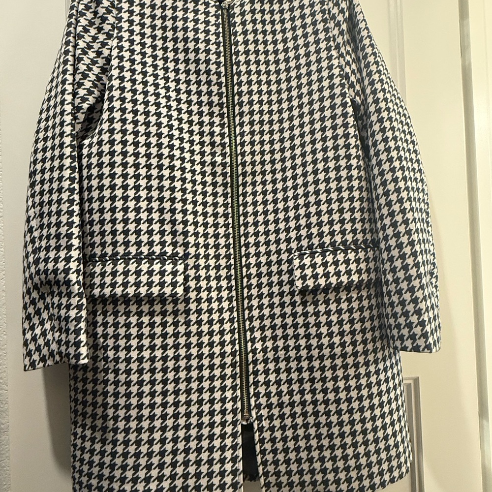 H&M Black and White Houndstooth Coat